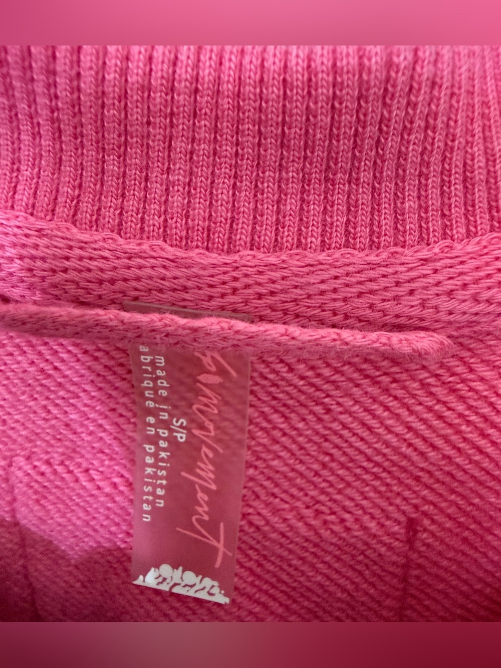 NWOT FP Movement Flutter Tank Pink French Terry Sweatshirt Ruffle Sleeve-Small - Picture 7 of 12
